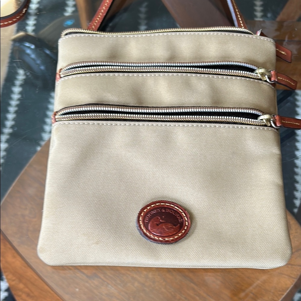 Authentic Dooney and Bourke Classic Tan Crossbody Bag